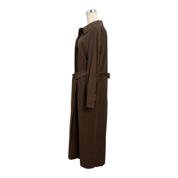 Burberry Women's M/L Trench Coat Nova Check Long Belted Chocolate Brown - Picture 2 of 10
